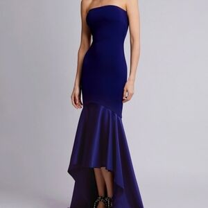 SOLACE LONDON Kerama Blue Strapless Gown Size 6